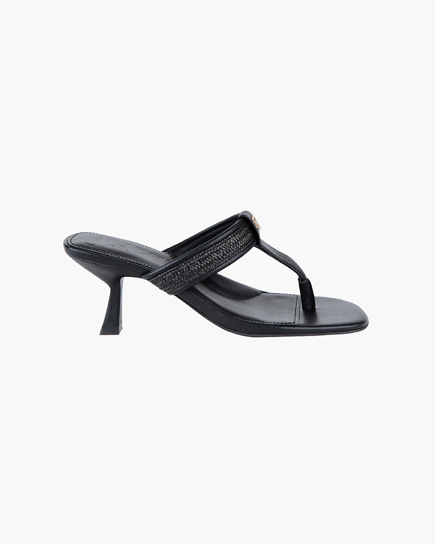 Eric Javits Black Logo Thong Summer Sandal