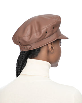 Eric Javits Women Hats Almondine Night Porter Leather Cap
