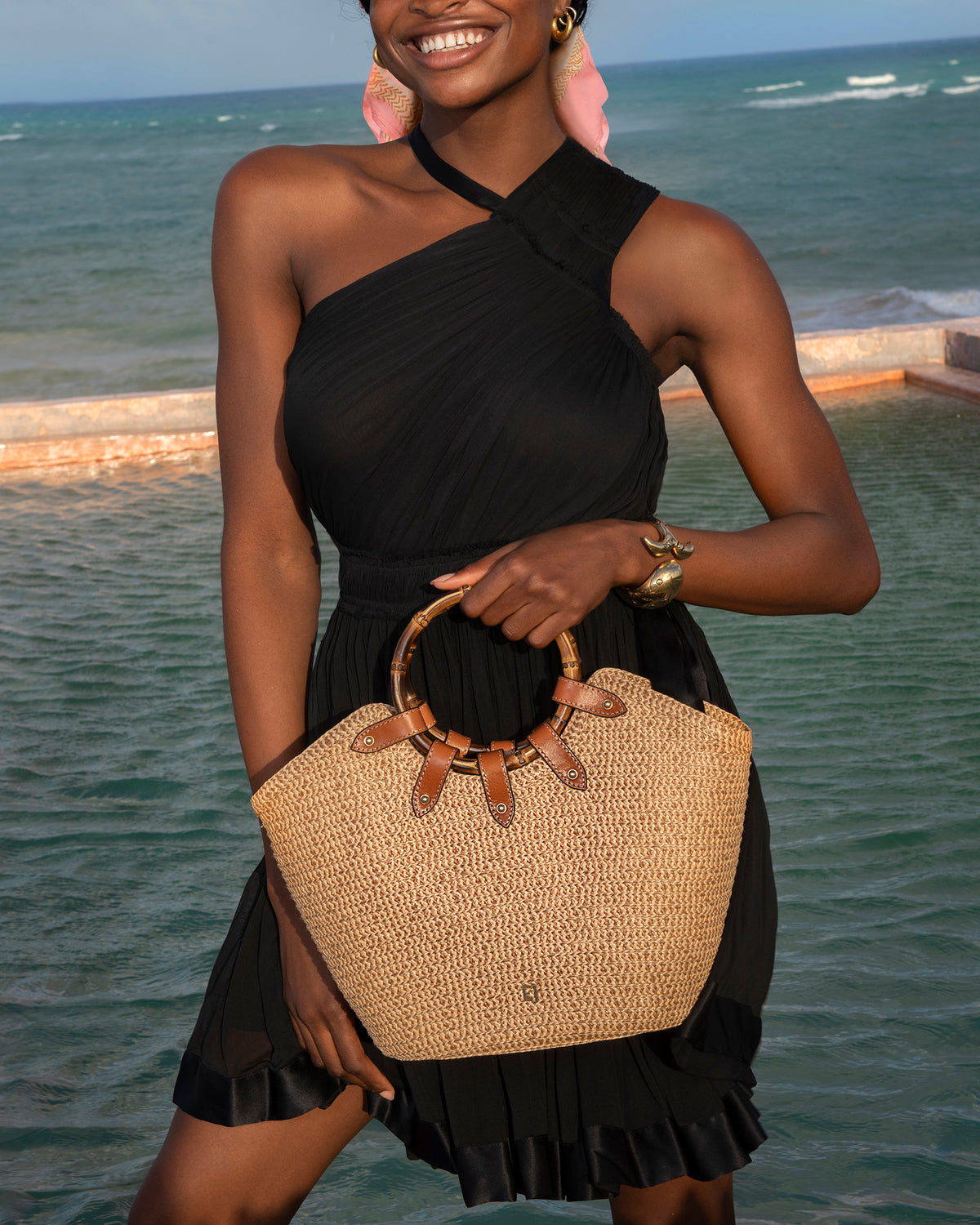 MY WAY JR STRAW BAG OriginalPeanut Eric Javits