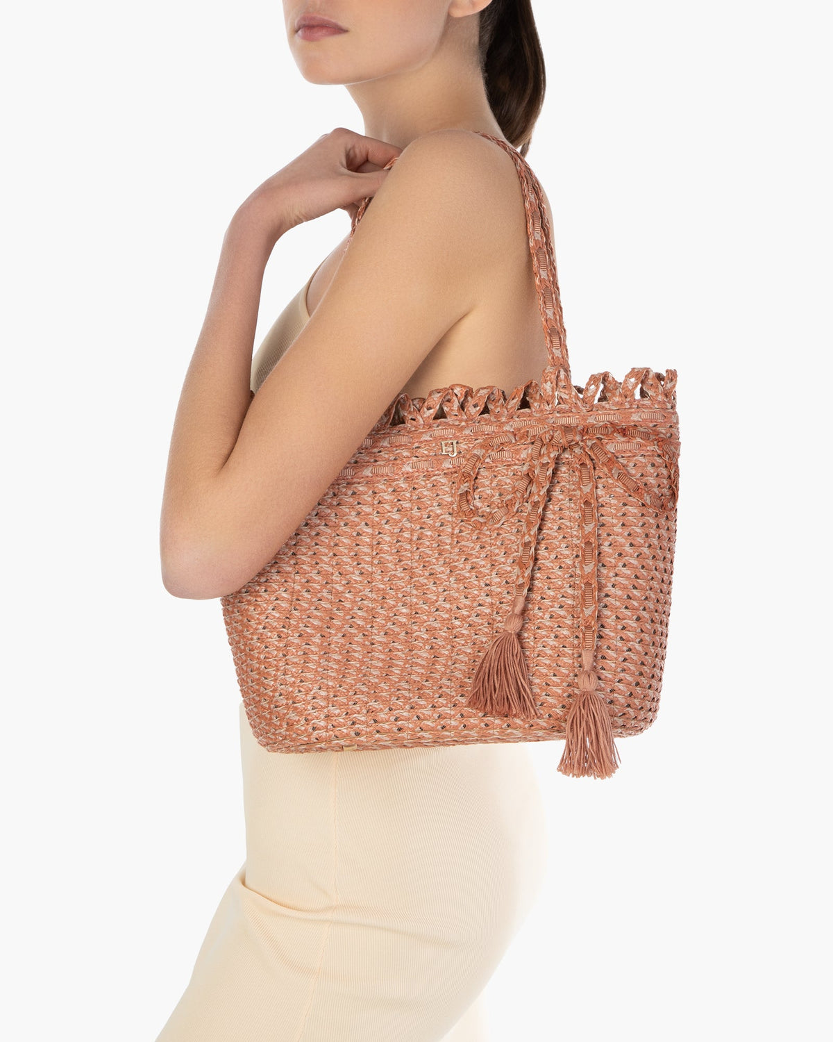 SQUISHEE® BARDOT STRAW TOTE Terracotta Eric Javits