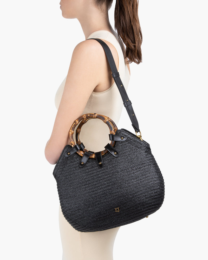 MY WAY STRAW BAG OriginalBlack Eric Javits