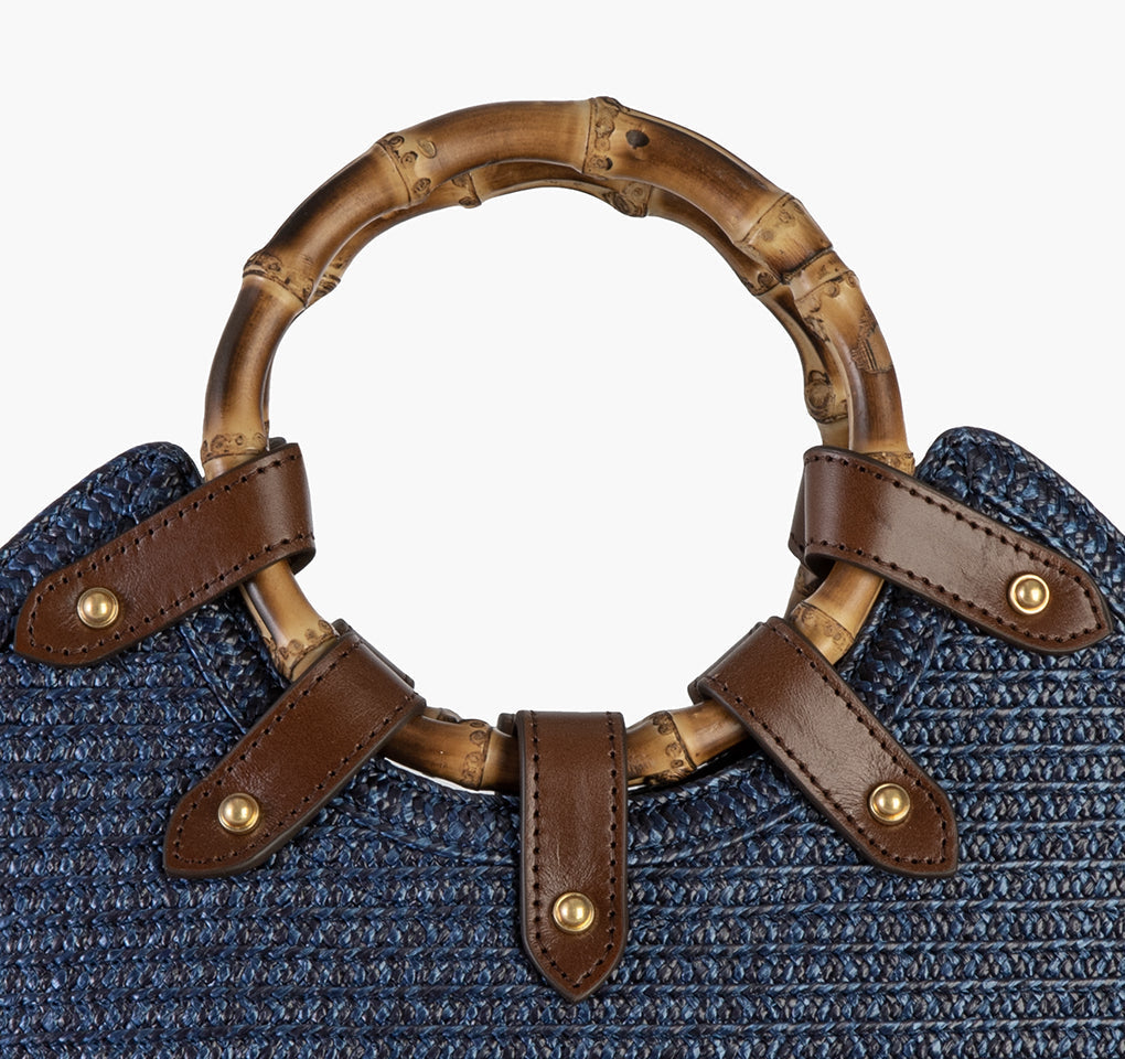 MY WAY STRAW BAG Navy Eric Javit