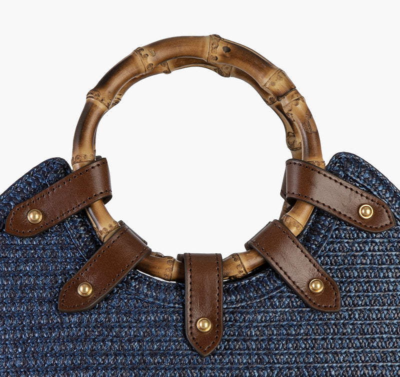 MY WAY STRAW BAG Navy Eric Javit