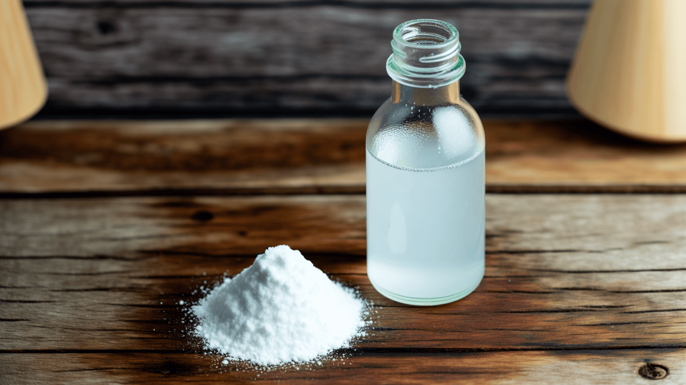 Baking soda and white vinegar on a table
