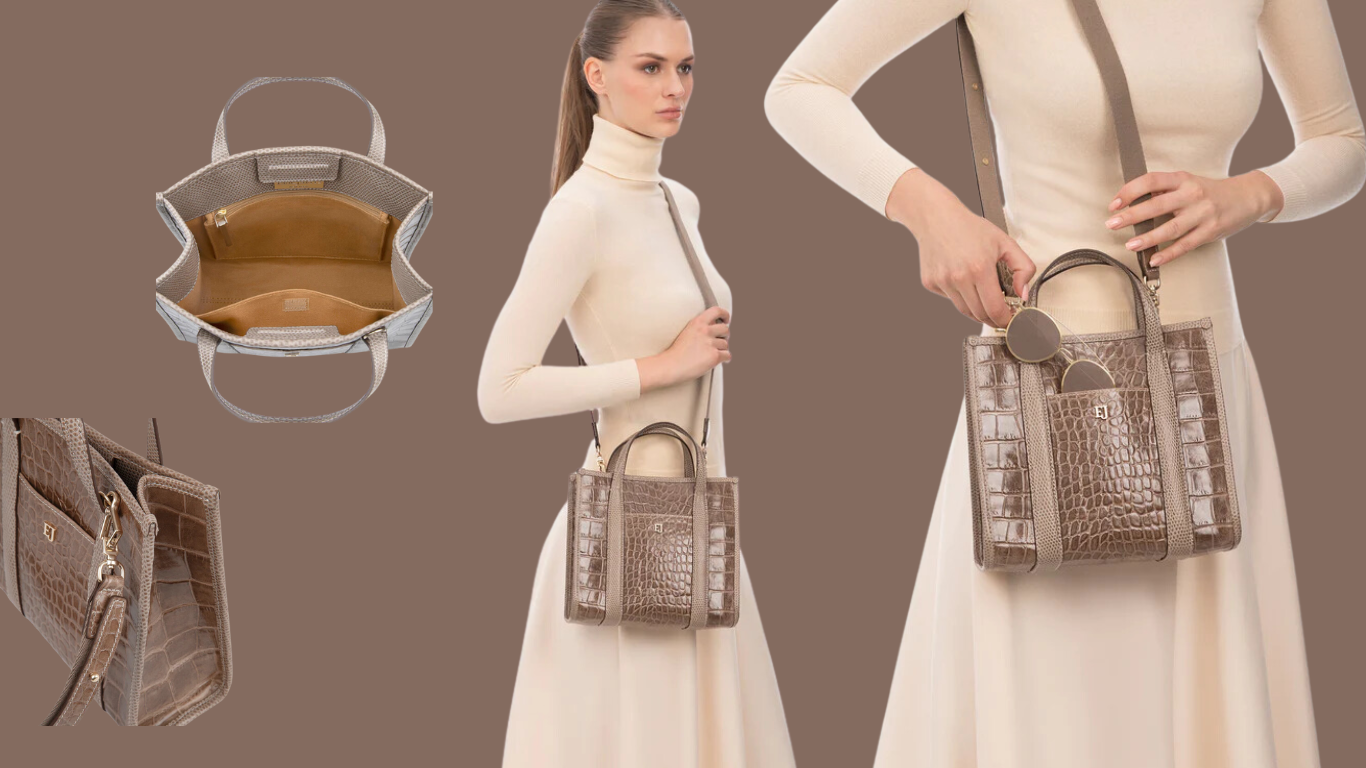 calf leather tote bag