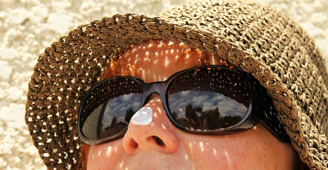 sunblock, sunglasses, skincare