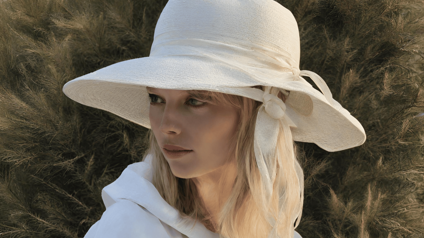woman wearing hat with inner drawstring
