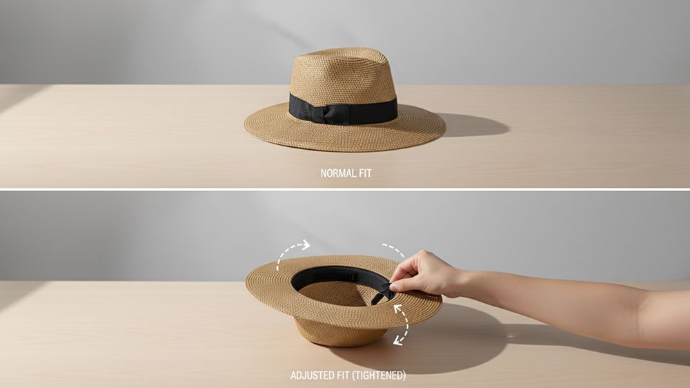 tightening your straw hat