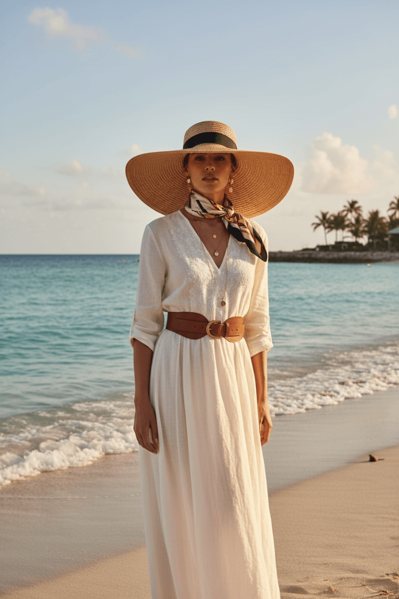 woman wearing one of the best straw hats for sun protection