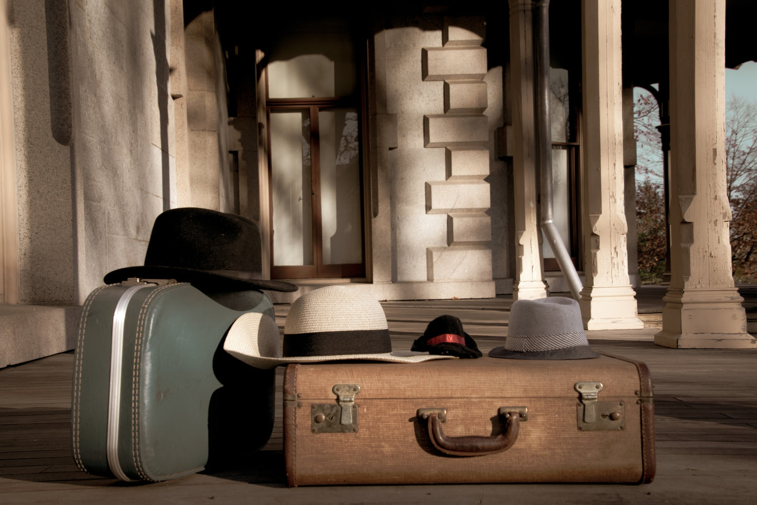 luggages and hats