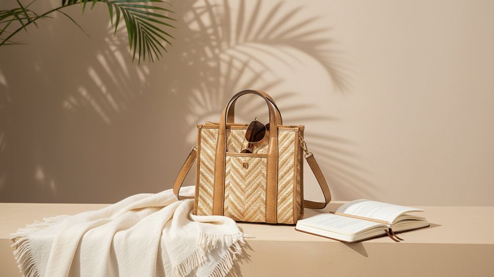 raffia straw tote bags