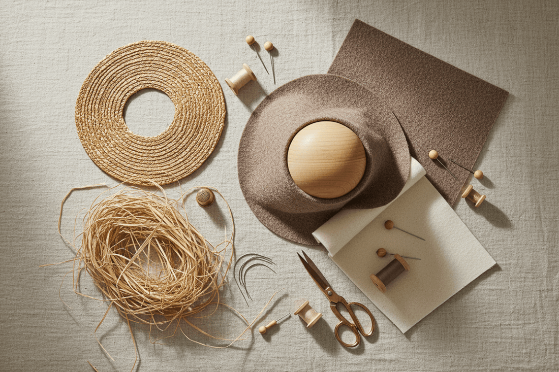Hat materials guide — straw vs felt vs wool vs raffia comparison