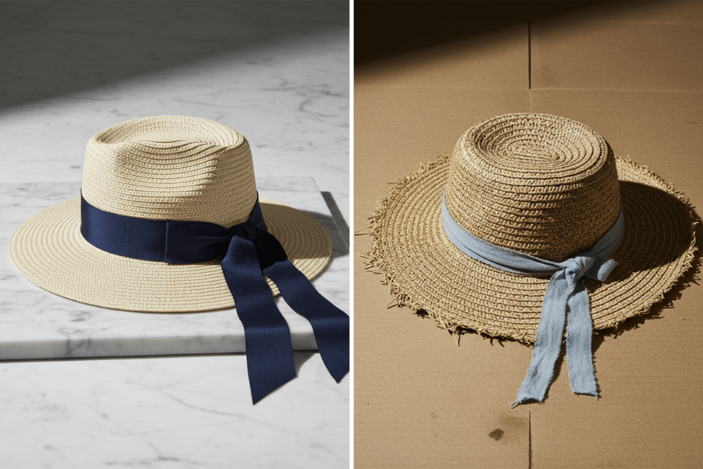 luxury vs cheap straw hats