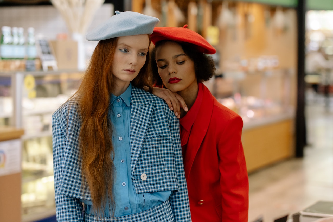 women wearing beret