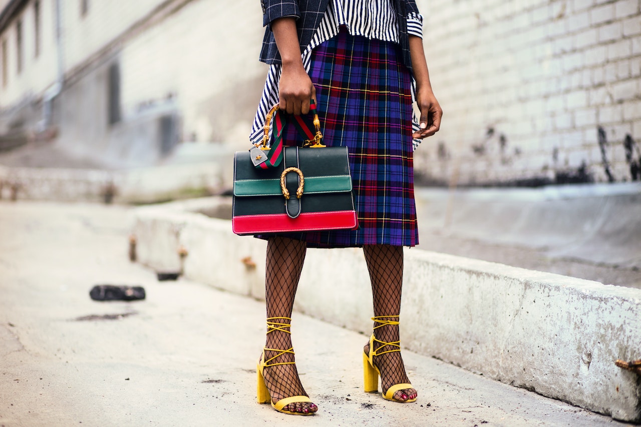 woman using handbag