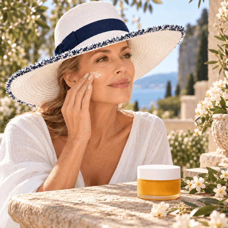 sun hats and skin evening care