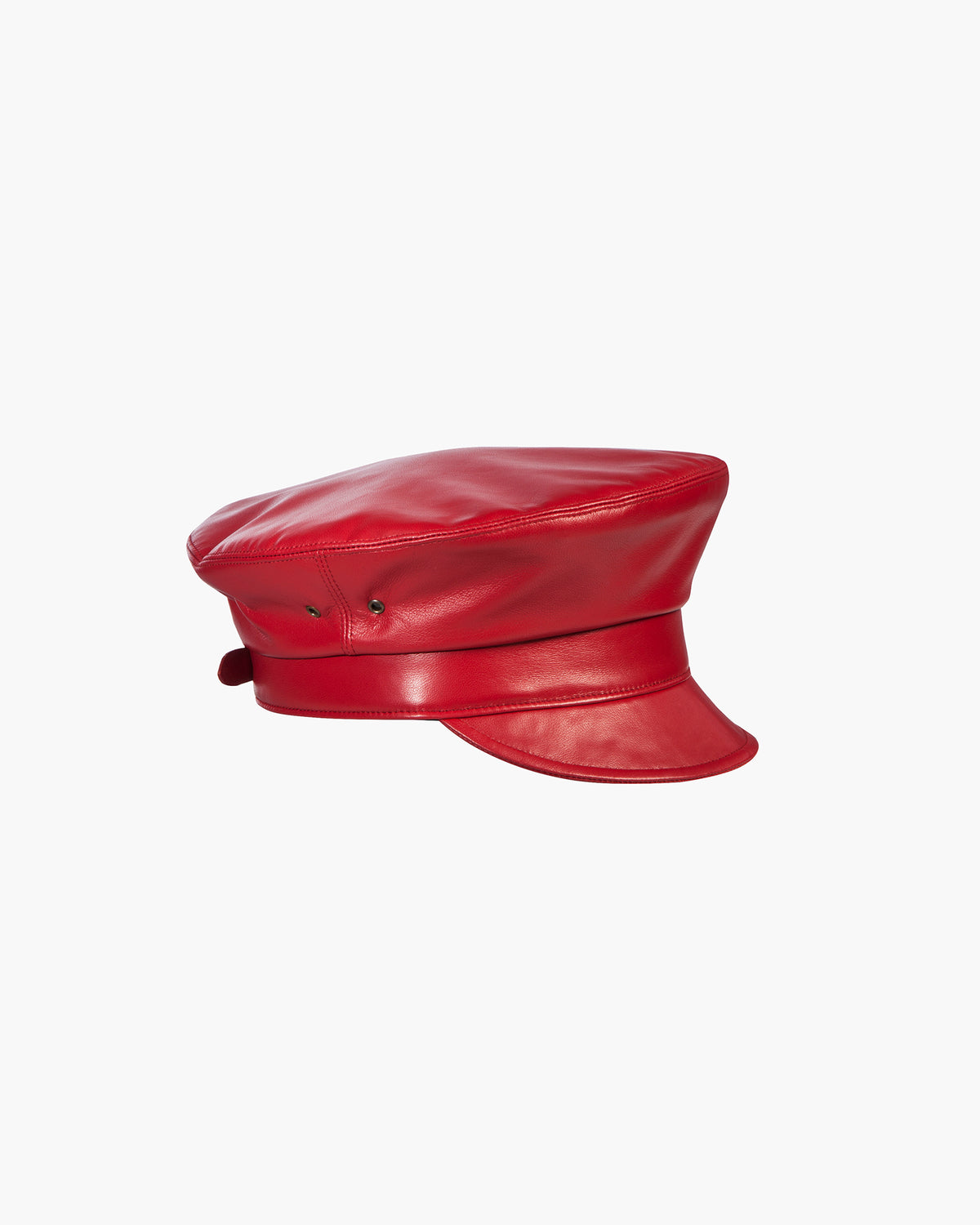 Eric Javits Women Hats Red Night Porter Leather Cap Red