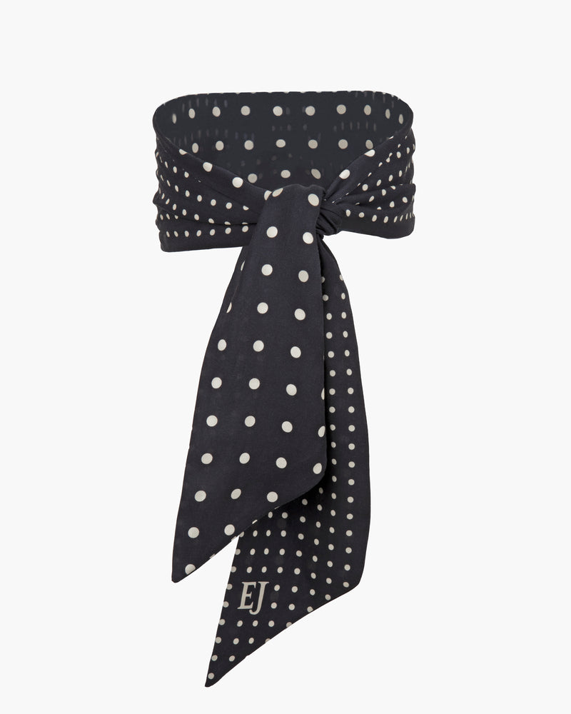 Twilly Scarf Black Dot Eric Javits