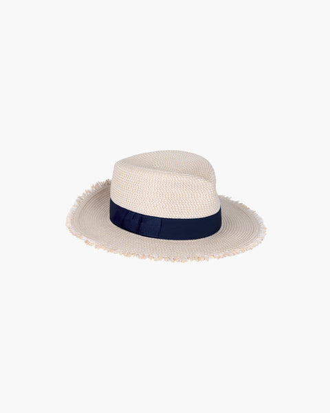 Eric Javits Straw Fedora Hat with Multicolor Pom Pom Trim Daphne Fedora Hat I Best Sun Hat | Eric Javits main image 2