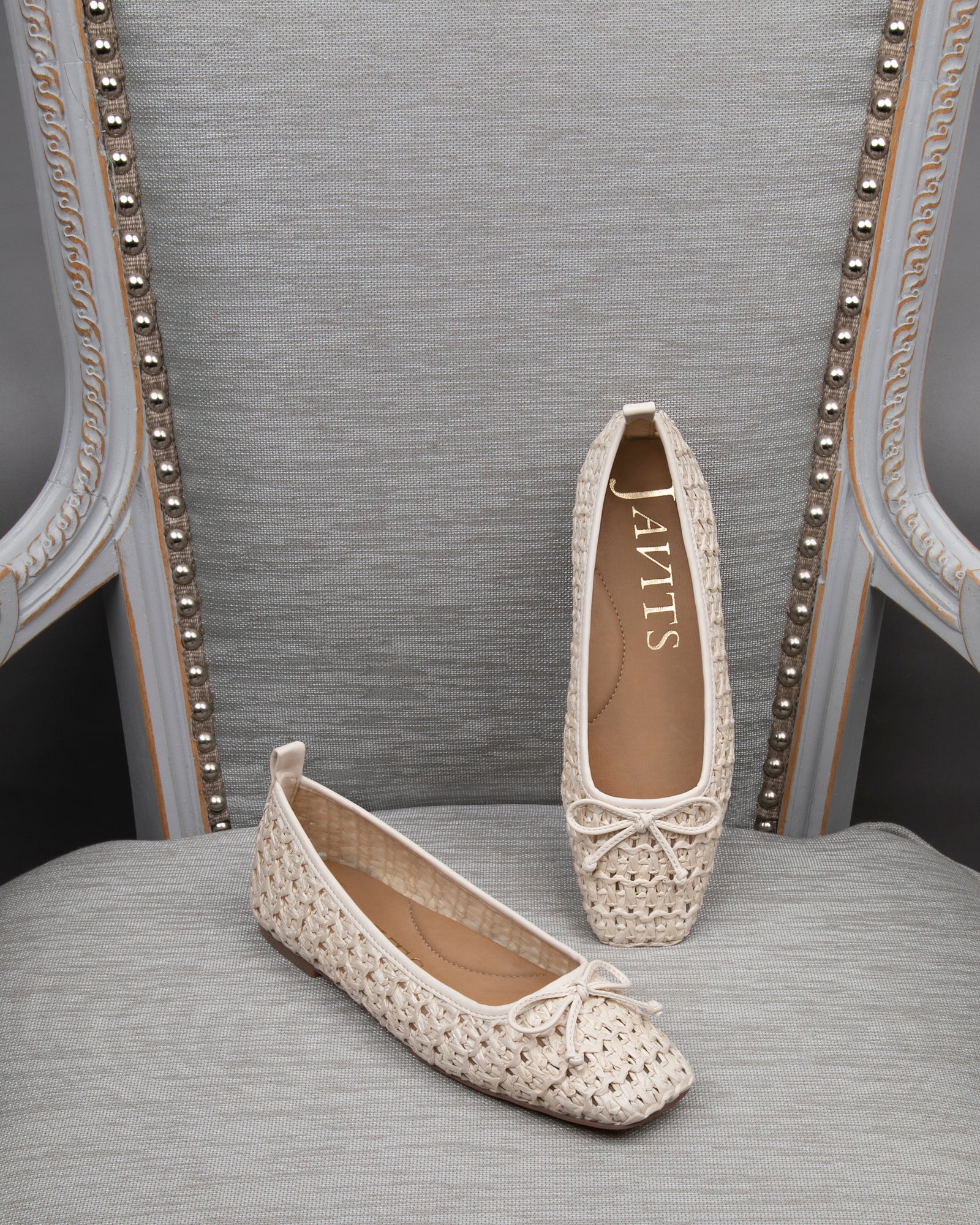 Parris Raffia Cream Ballet I Women's Shoes | Eric Javits