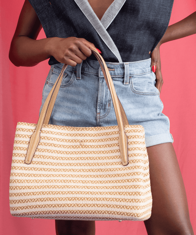 SQUISHEE® ISLA STRAW BAG OriginalPeanut Eric Javits