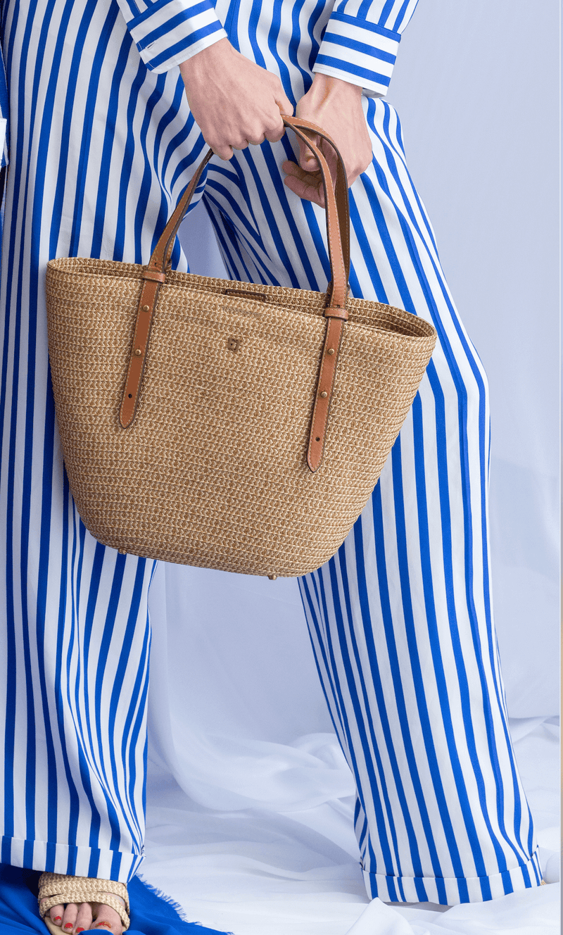 Straw Tote Bag Designer Eureka Bag Natural Eric Javits