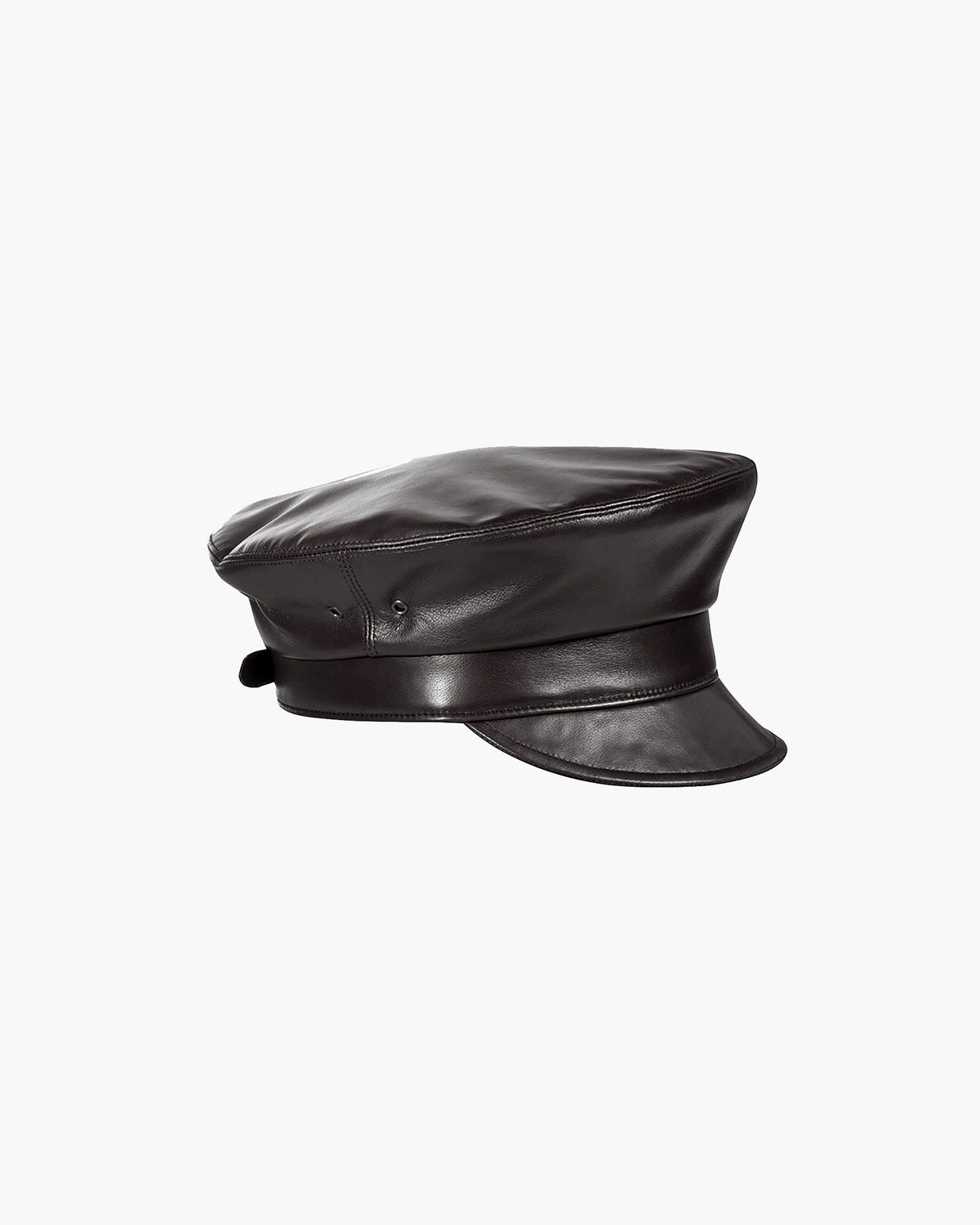 Night Porter Leather Cap Black