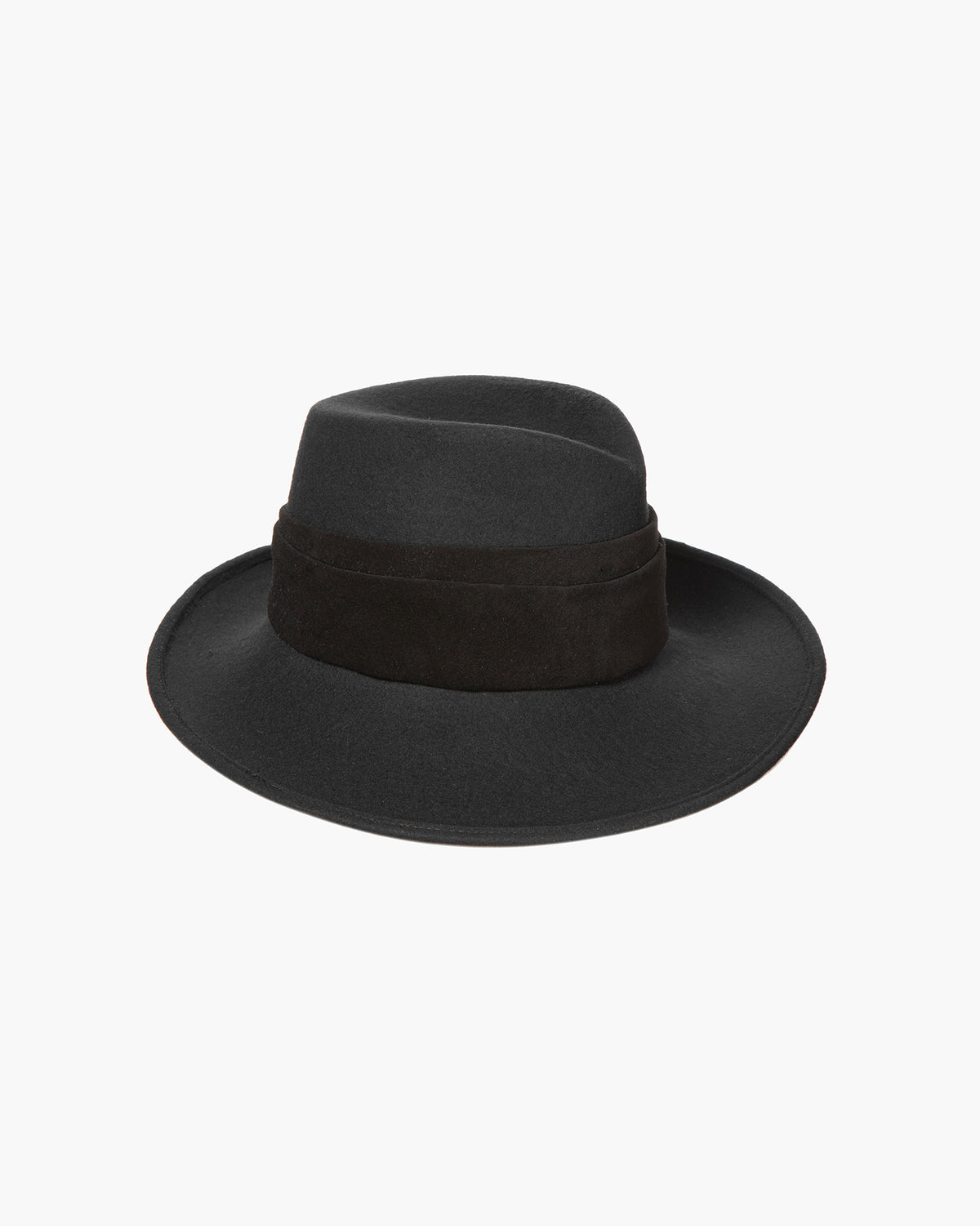 Eric Javits L\'Avenue Fedora Large Black Wool Felt Wide Brim Hat DSC_3496_1_0d1b7afc-5e80-45de-  main image 3