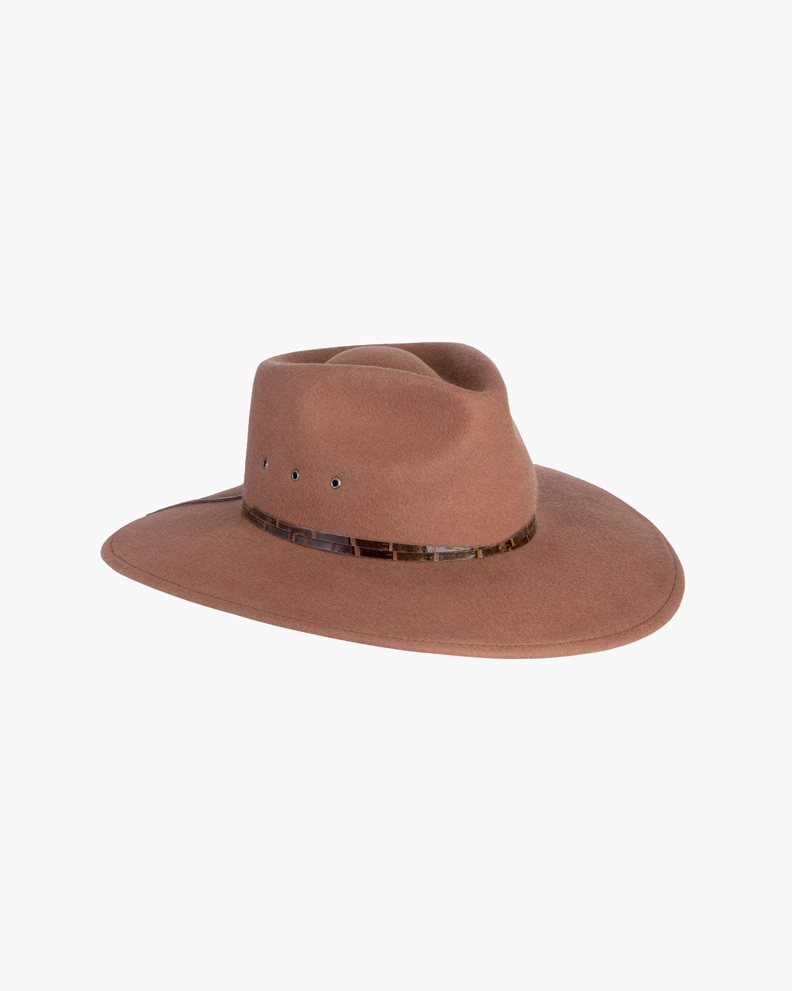 Eric Javits Wide-Brim Wool Fedora Hat in Russet Antigua Straw Fedora Hat I Wide Brim Hat | Eric Javits main image 3