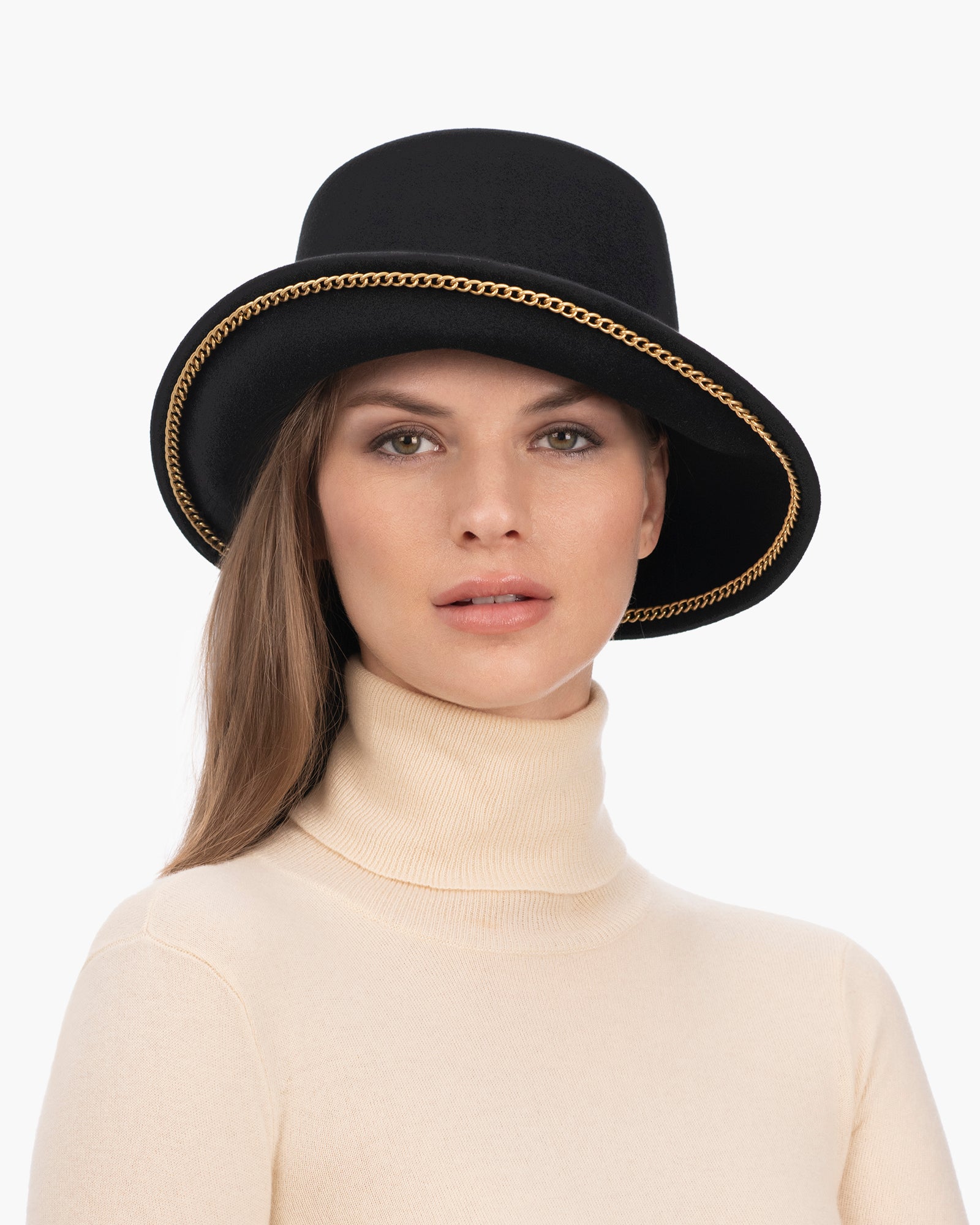 Chain Cloche Hat I Cloche with Gold Chain | Eric Javits