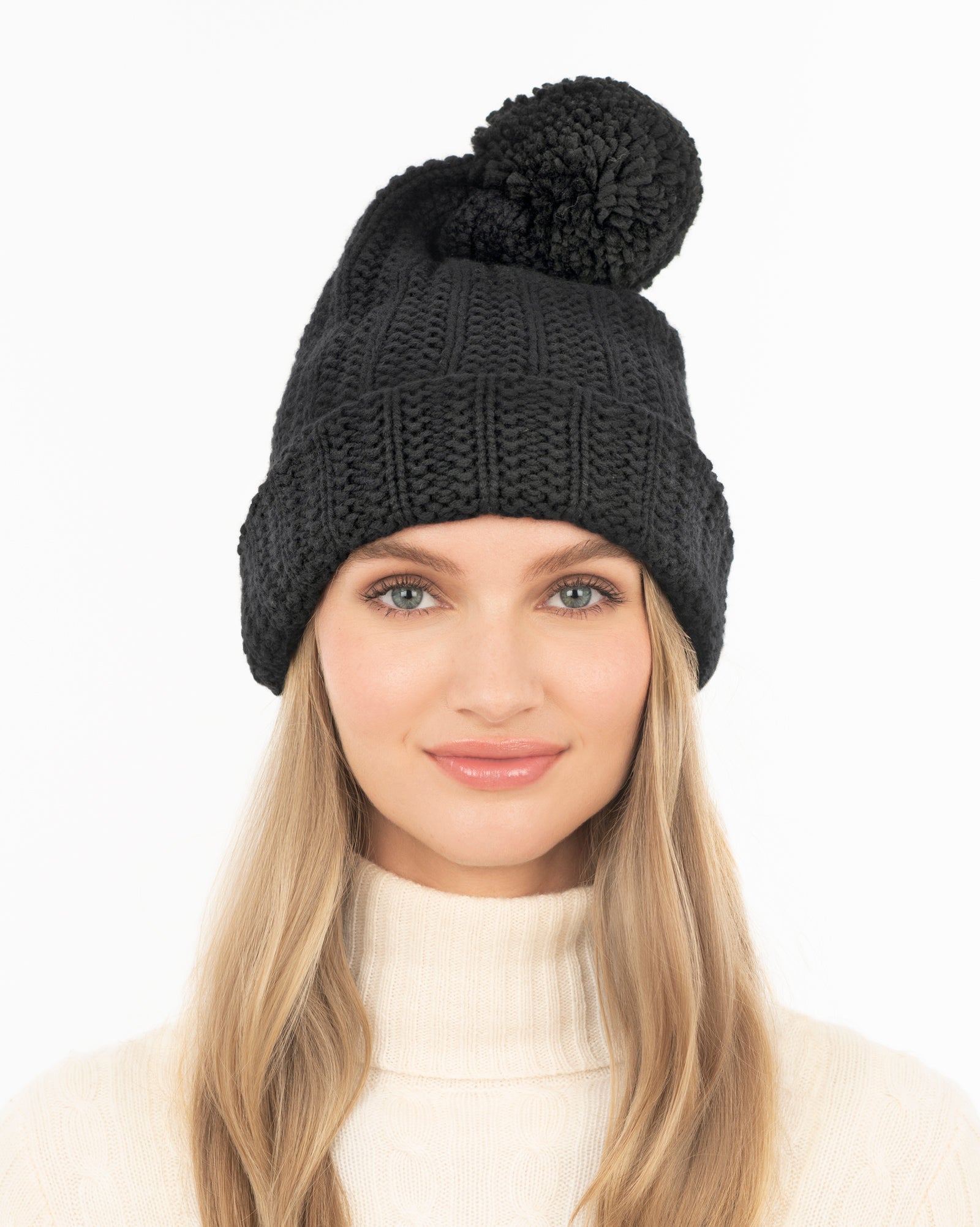 Beanie with Pom Pom | Women's Cashmere Wool | Eric Javits