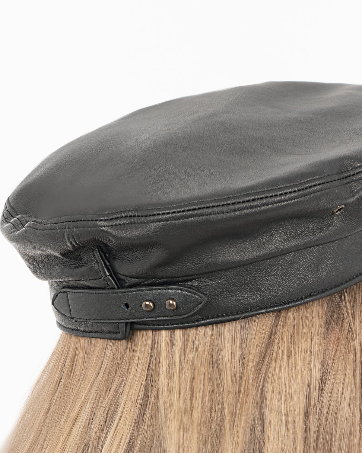 Night Porter Leather Cap Black