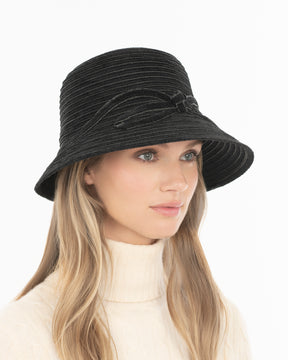 Shenia Bow Cloche Black Eric Javits