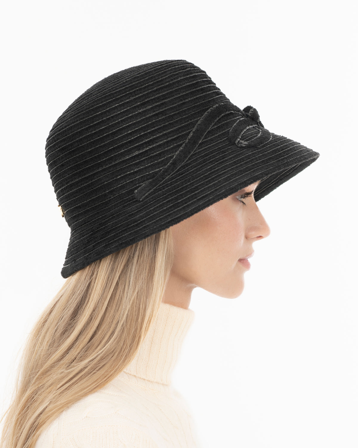 Shenia Bow Cloche Black Eric Javits