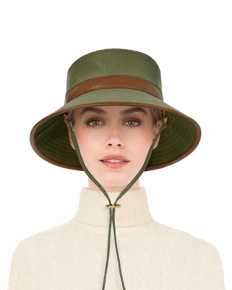 Petra Rain Bucket Loden/Saddle Eric Javits