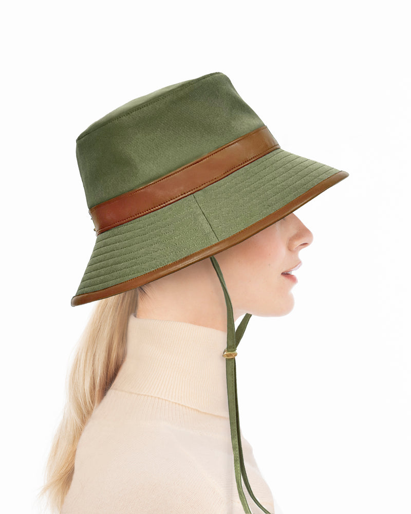 Petra Rain Bucket Loden/Saddle Eric Javits