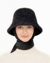 Fuzzy Bucket With Scarf Black Eric Javits