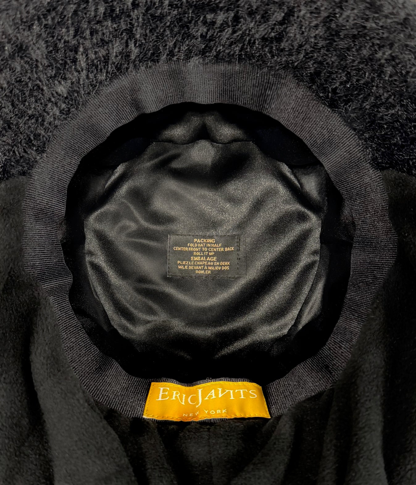 Fuzzy Bucket With Scarf Black Eric Javits