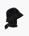 Fuzzy Bucket With Scarf Black Eric Javits