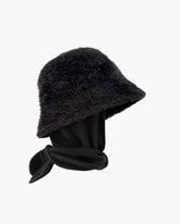 Fuzzy Bucket With Scarf Black Eric Javits