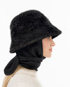 Fuzzy Bucket With Scarf Black Eric Javits