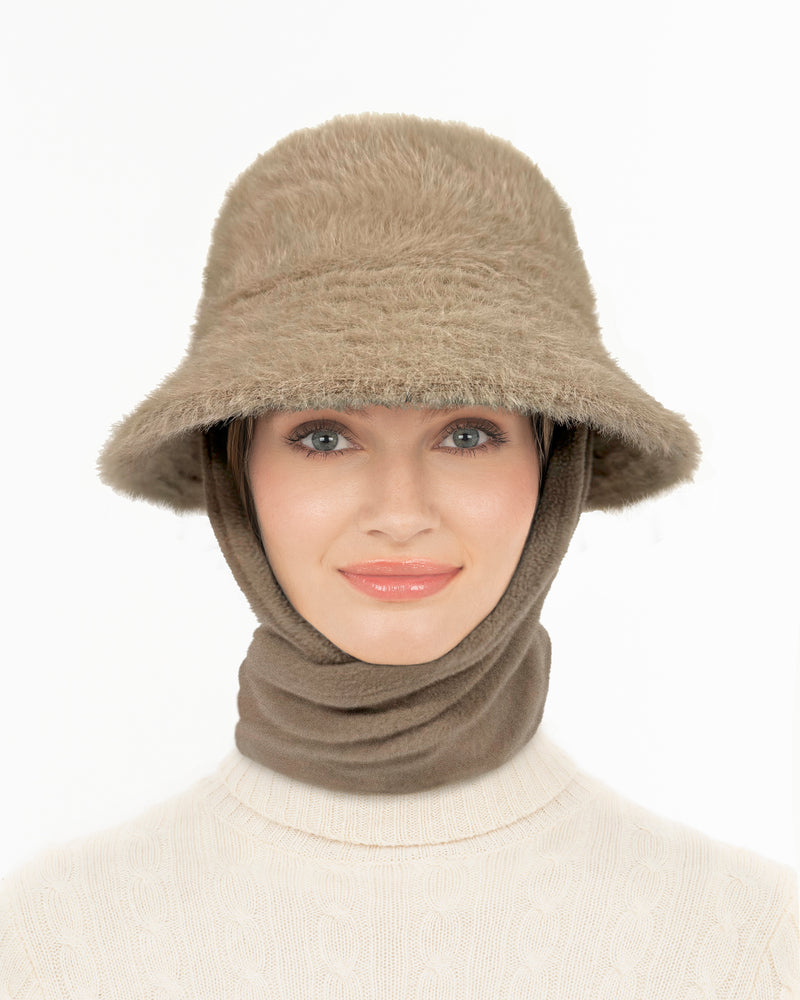 Fuzzy Bucket With Scarf Buff Eric Javits