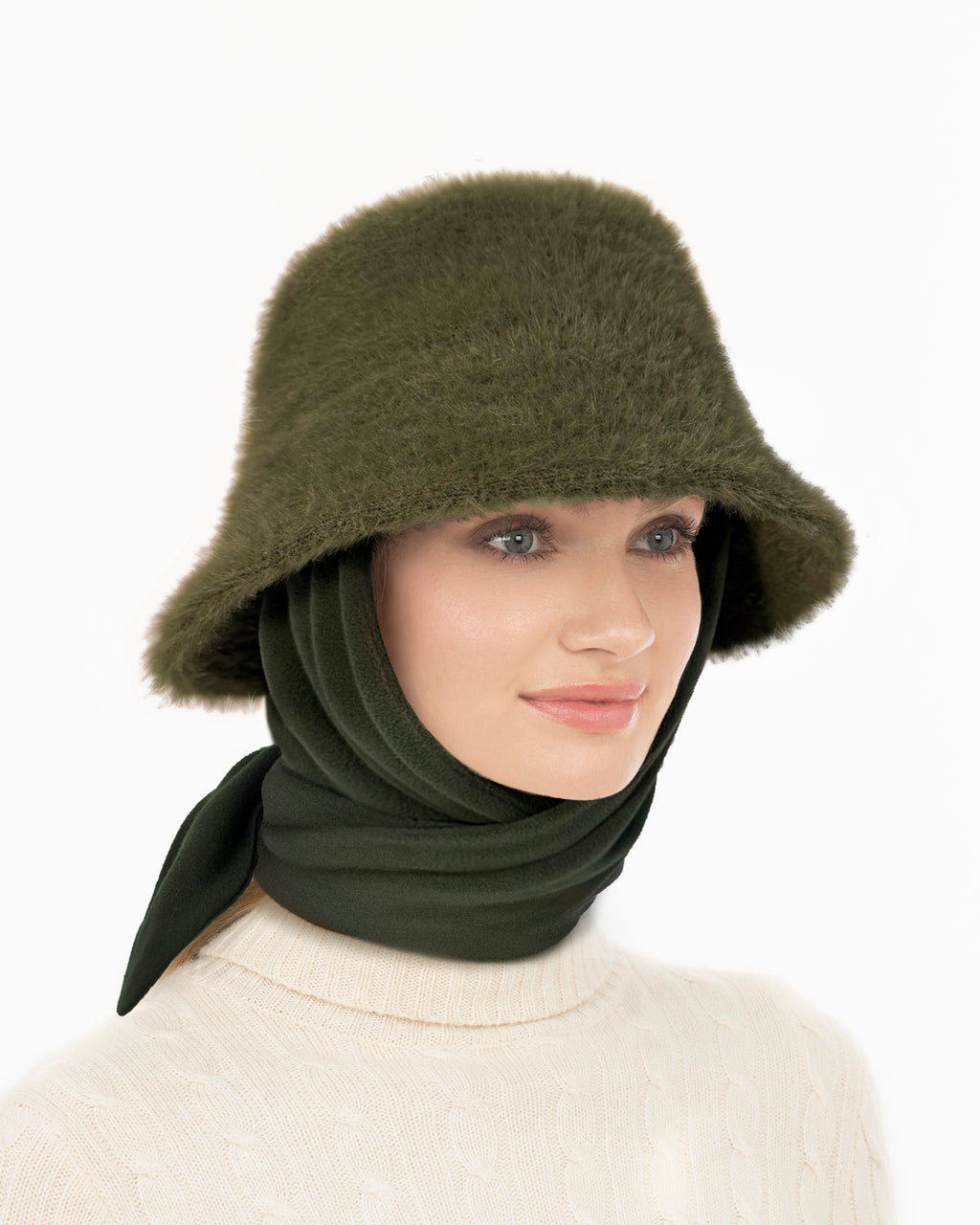 Fuzzy Bucket With Scarf Ivy Eric Javits