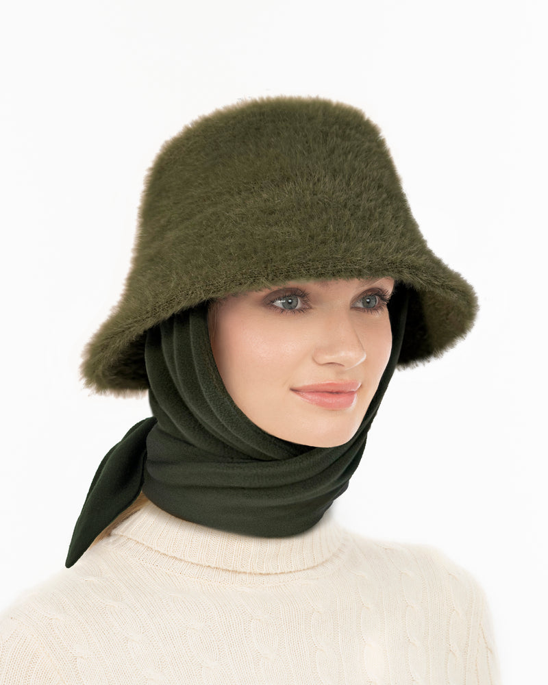 Fuzzy Bucket With Scarf Ivy Eric Javits