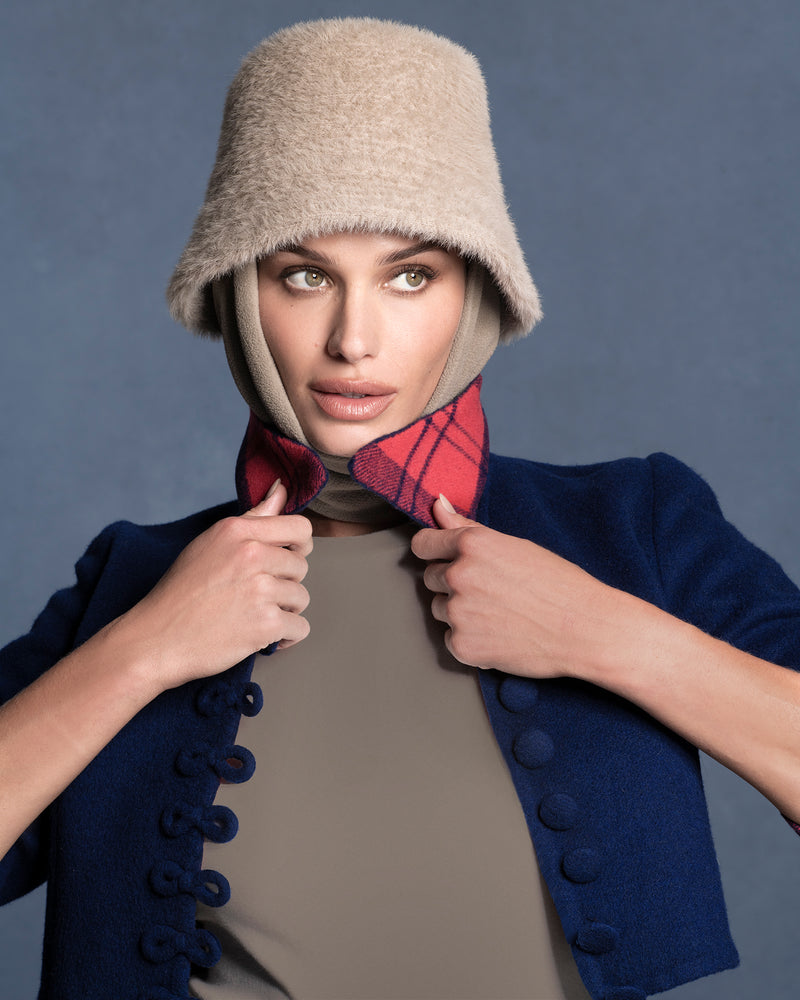 Fuzzy Bucket With Scarf Buff Eric Javits