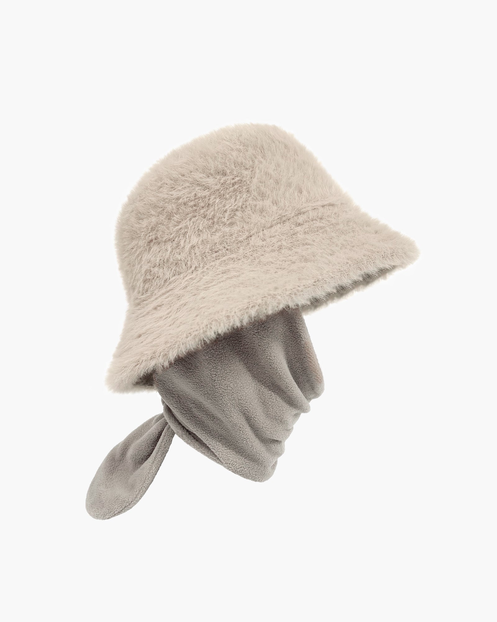 Fuzzy Bucket With Scarf