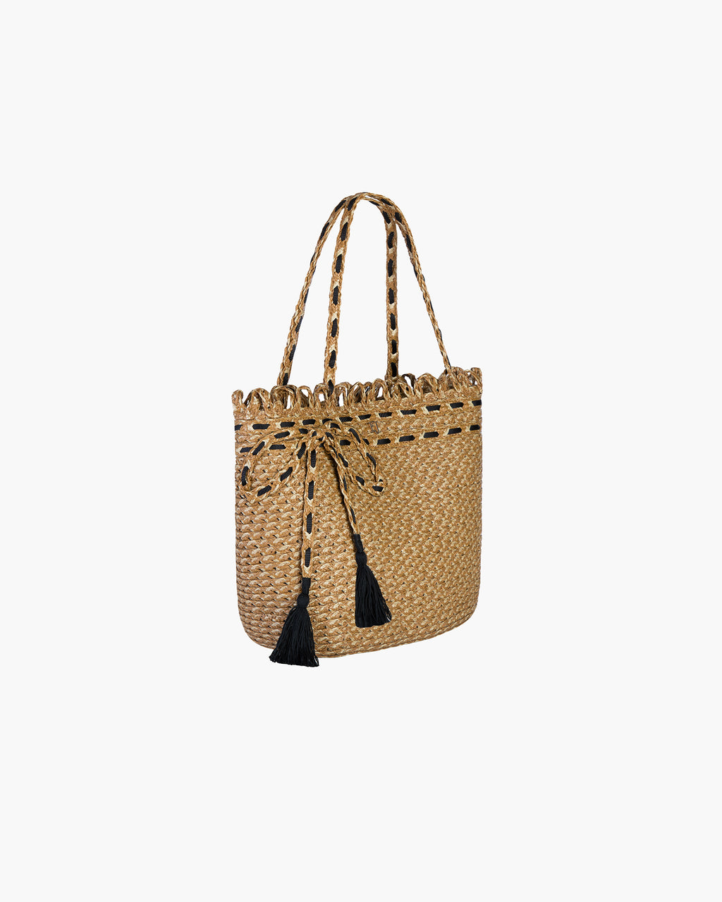 SQUISHEE® BARDOT STRAW TOTE Natural/Black Eric Javits