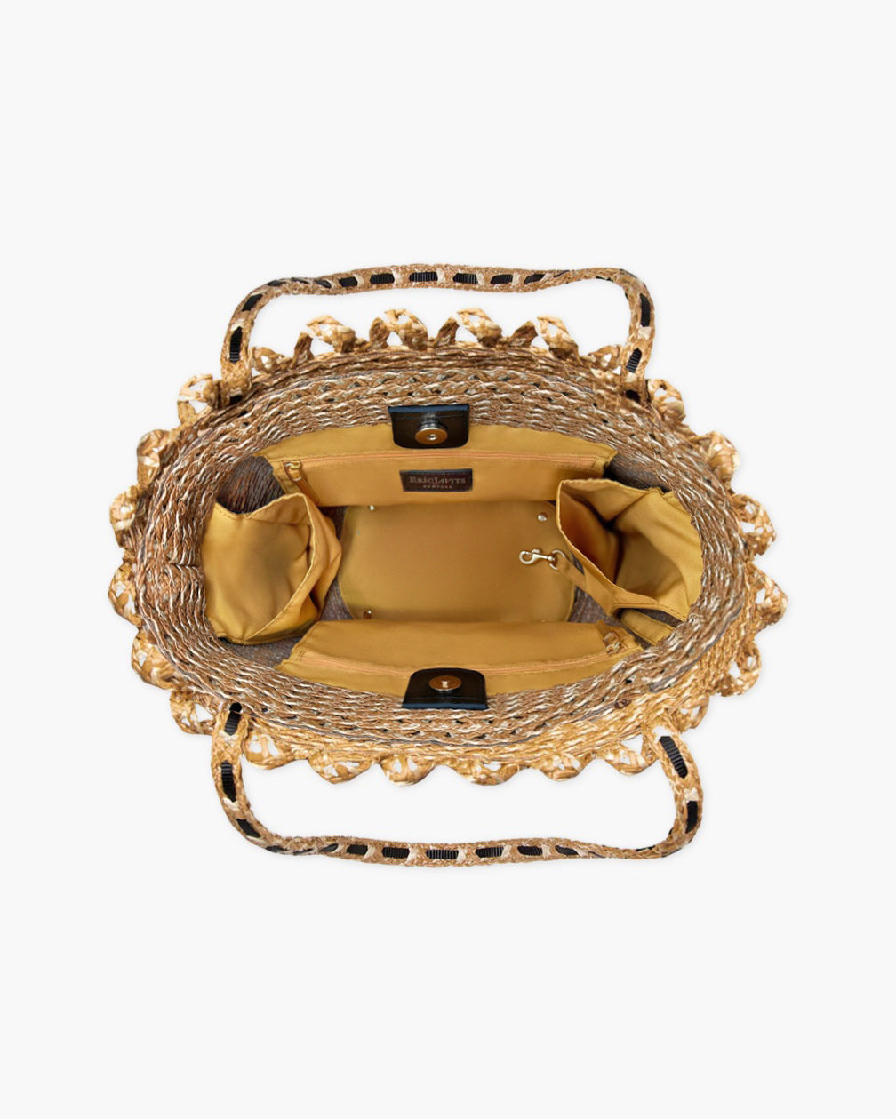 SQUISHEE® BARDOT STRAW TOTE Natural/Black Eric Javits