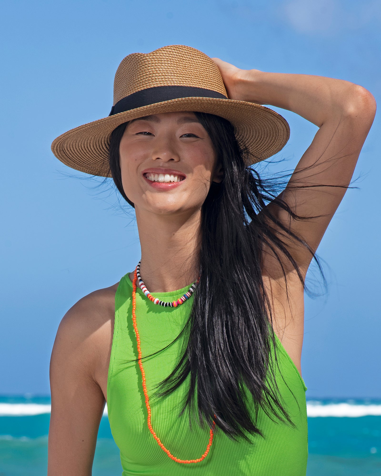 MEDI BEADS STRING STRAW HAT アメリヴィンテージ アメリヴィンテージ MEDI BEADS STRING 🌾 STRAW HAT