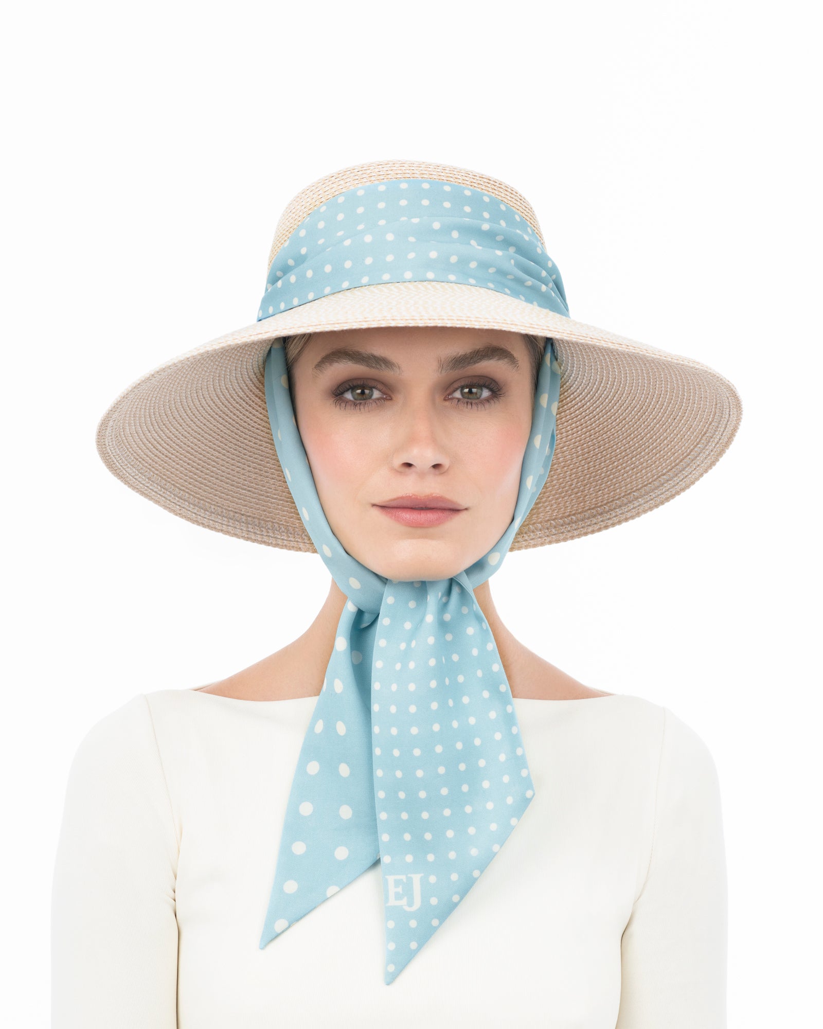 Twillybilly Cream/Aqua Dot Eric Javits